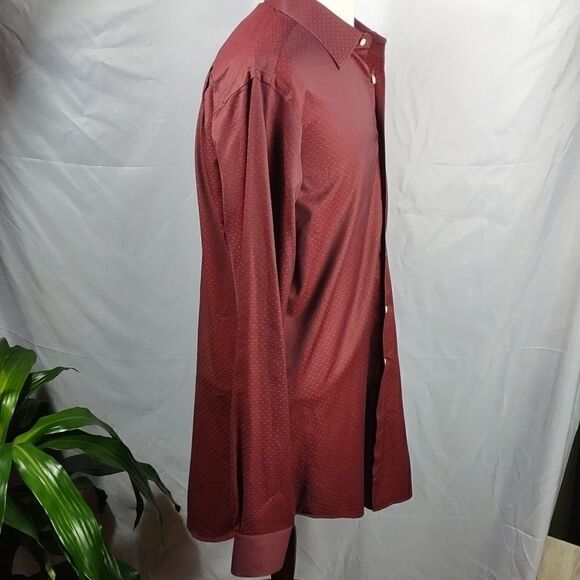 Paul Fredrick Trim Fit Purple w/Red Dots Shirt - Picture 4 of 9